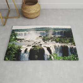 Brazil Photography - Beautiful Waterfall Surrounded By The Jungle Area & Throw Rug
