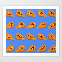 Papaya blue Art Print