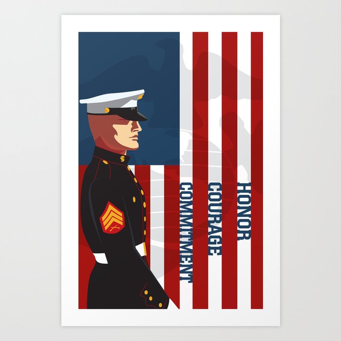 Honor, Courage & Commitment Art Print