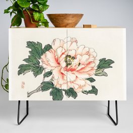 Pink rose by Kōno Bairei Credenza
