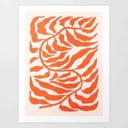 Funky Fern: Orange Peach Edition Art Print