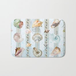 Fantasia di conchiglie Bath Mat | Graphicdesign, Digital, Pattern, Conchiglie, Azzurro, Oceano, Sea, Ocean, Seashell 