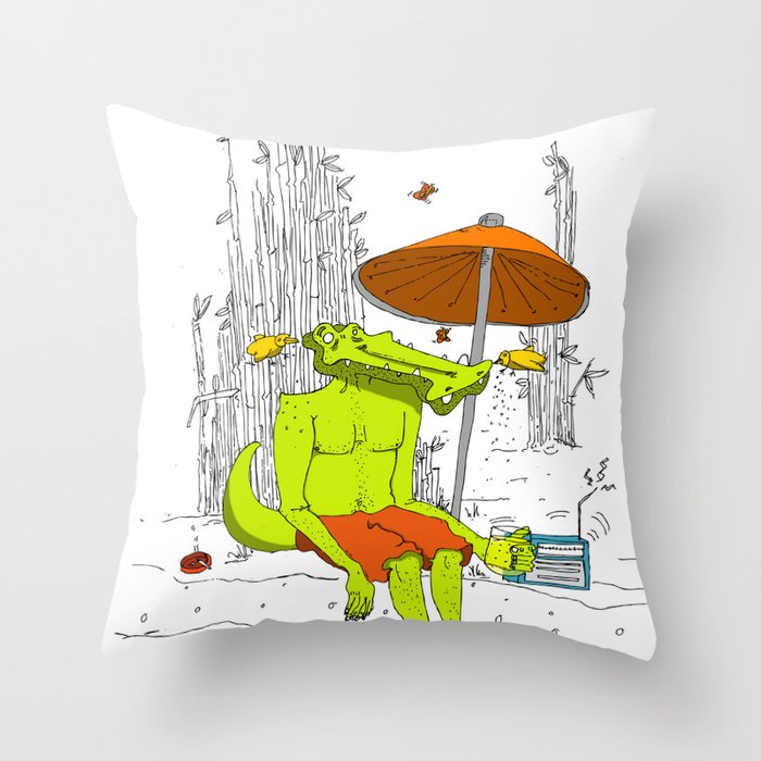 Crocodile. Throw Pillow