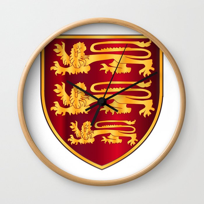 British Three Lions Crest Wall Clock