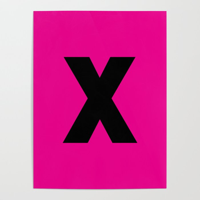 letter X (Black & Magenta) Poster
