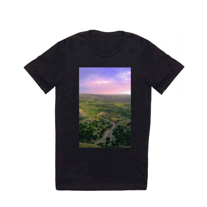 landscape mountain photo blue sky - nature landscape purple sky Art Print T Shirt