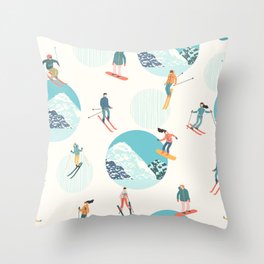 Ski pattern Throw Pillow