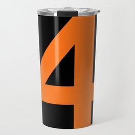 Number 4 (Orange & Black) Travel Mug
