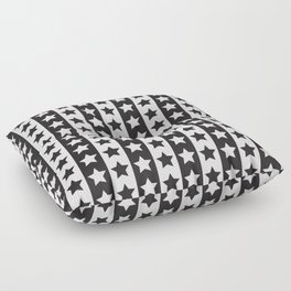 Stars & Stripes - Black & White Modern Art Floor Pillow