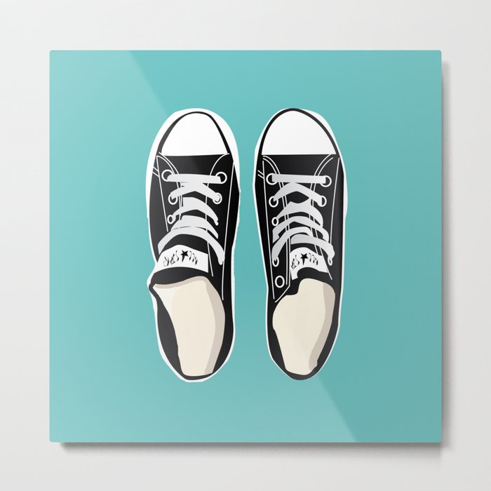 Not Without My Converse Metal Print