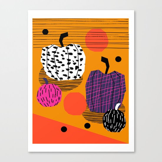 Yar - pumpkin halloween fall autumn throwback retro style fashion urban trendy 1980s 1980 80s 80's Canvas Print