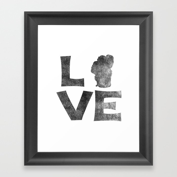 LOVE Tahoe inked Framed Art Print