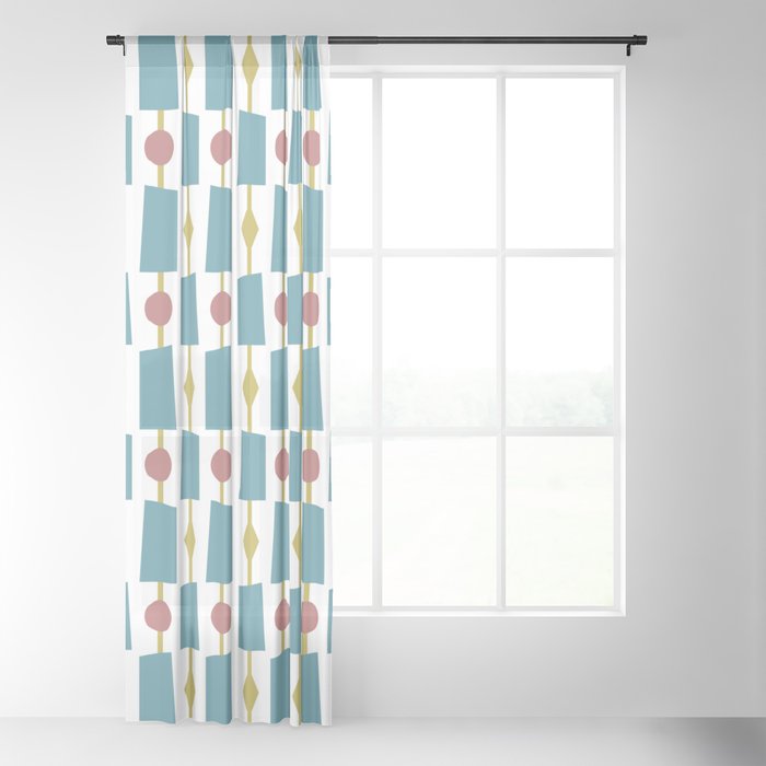 Mid Century Modern Retro Trellis Pattern In Muted Jewel Tones