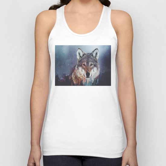 Wolf Double exposure Unisex Tank Top