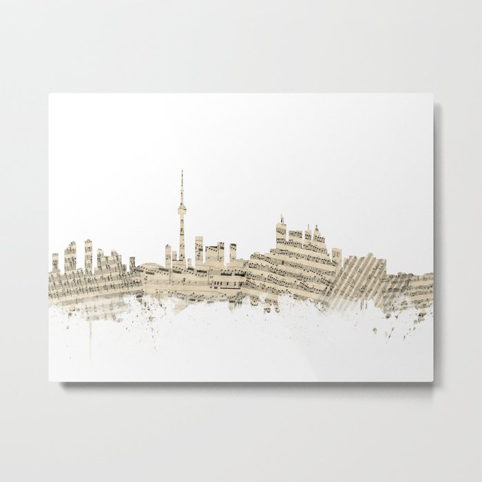 Toronto Canada Skyline Sheet Music Cityscape Metal Print