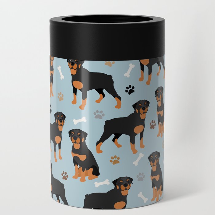 Rottweiler Dogs Pattern Blue Can Cooler