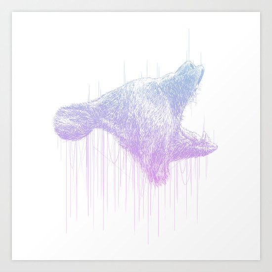 Line Bear Art Print