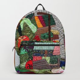 Vegetable market Backpack | Painting, Vintage, Other, Mixed Media, Food, Illustration, Vegetarian, Green, Veganart, Veggies 