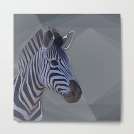 Zebra Geometric Metal Print