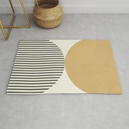 Semicircle Stripes - Gold Area & Throw Rug
