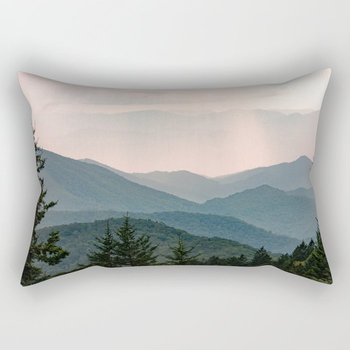 Smoky Mountain Pastel Sunset Rectangular Pillow