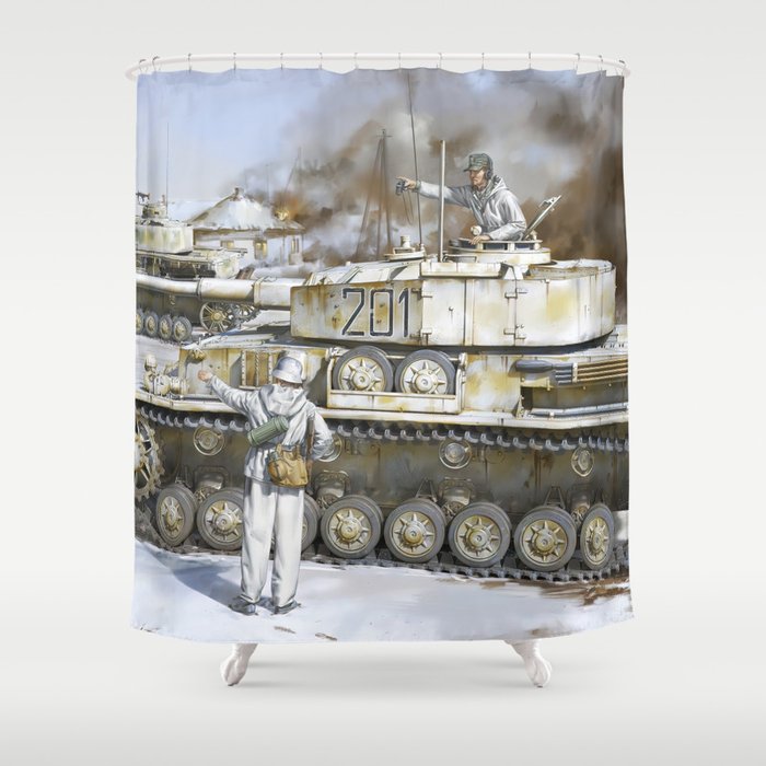 Panzer PzIV Barbarossa Shower Curtain