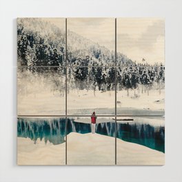 snow, mountain and alone Wood Wall Art
