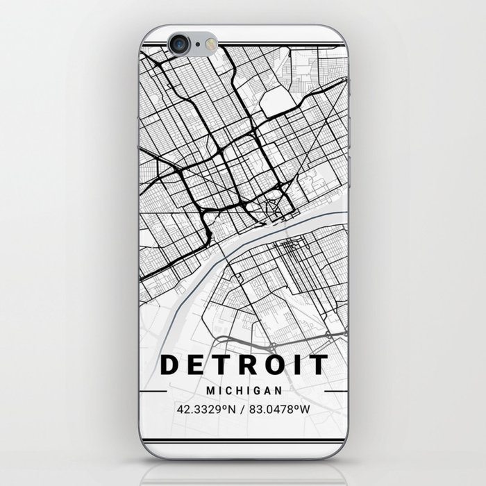 Detroit tourist map iPhone Skin