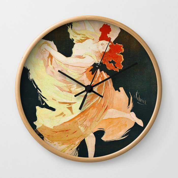 Vintage French poster - Jules Cheret - La Loie Fuller Wall Clock