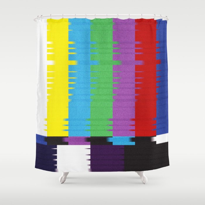 color tv bar#glitch#effect Shower Curtain