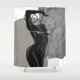Nude In Shadow Shower Curtain