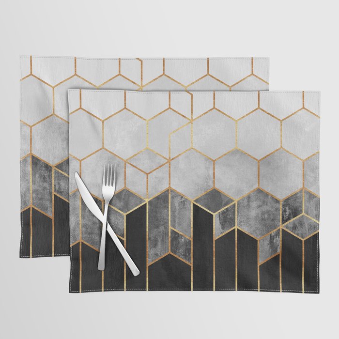 Charcoal Hexagons Placemat