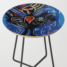 Black Angel Hope and Peace for All Street Art Graffiti Side Table
