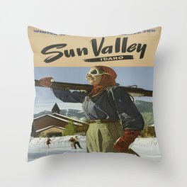 Vintage poster - Sun Valley Throw Pillow