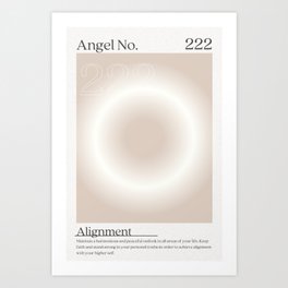 222 Angel Number Neutral Art Print