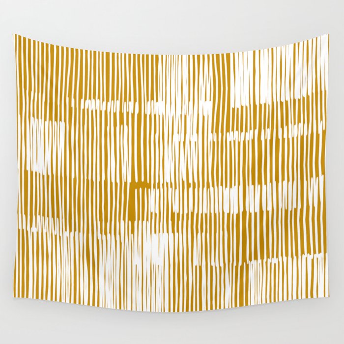 Lines Mustard Yellow Wall Tapestry