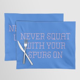 Cautious Squatting, Pink and Blue Placemat