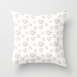 Peonies and buttercups pastel bouquet Throw Pillow