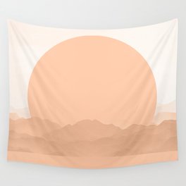 Peach Fuzz Sunrise - Pantone Color of the Year Wall Tapestry