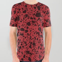 Red Terrazzo Pattern All Over Graphic Tee