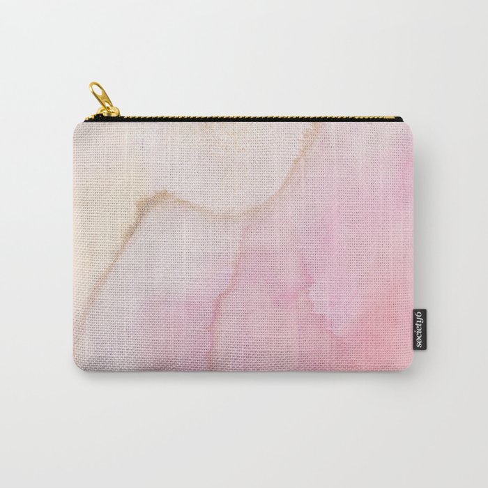 Blush Pink Gold Ink Texture  Carry-All Pouch