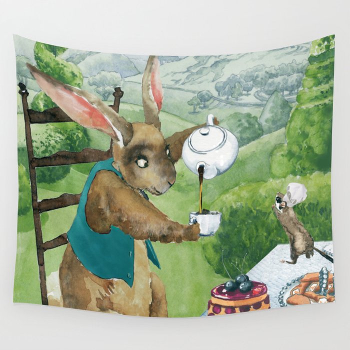 RABBIT PARTY Wall Tapestry