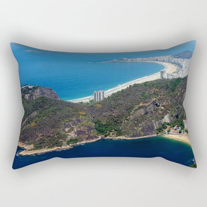 Brazil Photography - Dark Blue Bay By Rio De Janeiro Rectangular Pillow
