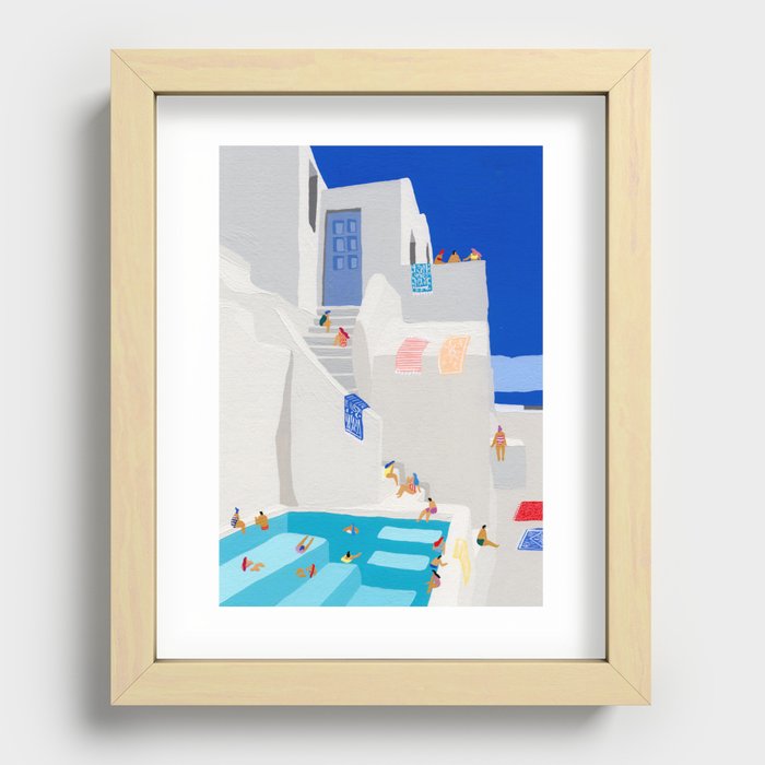 Santorini Sun Recessed Framed Print