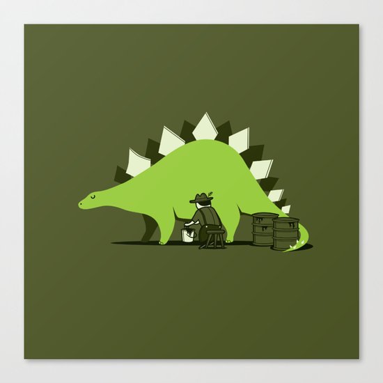Crude oil comes from dinosaurs Canvas Print