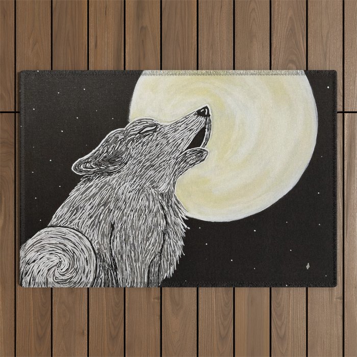 Howling Wolf Outdoor Rug