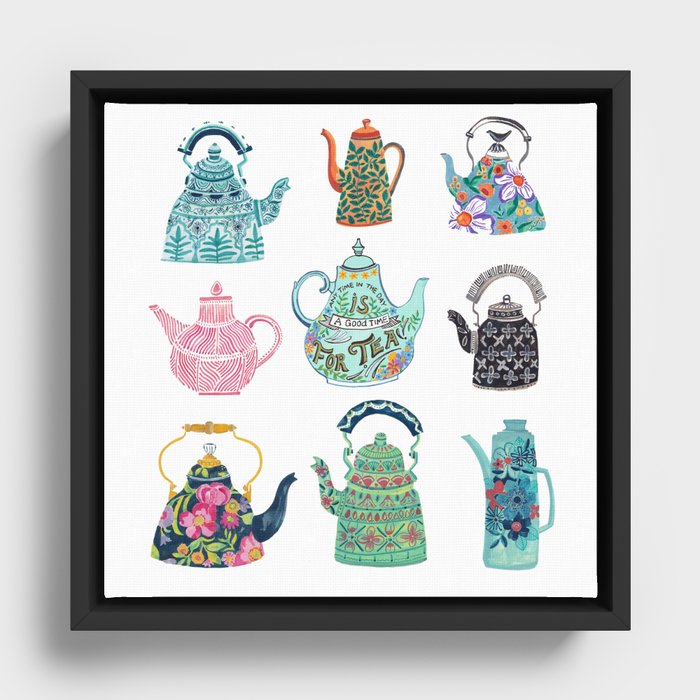 I love teapots Framed Canvas