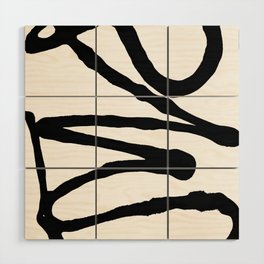 Brushstroke 7: A minimal black and white abstract mudcloth print by Alyssa Hamilton Art Wood Wall Art