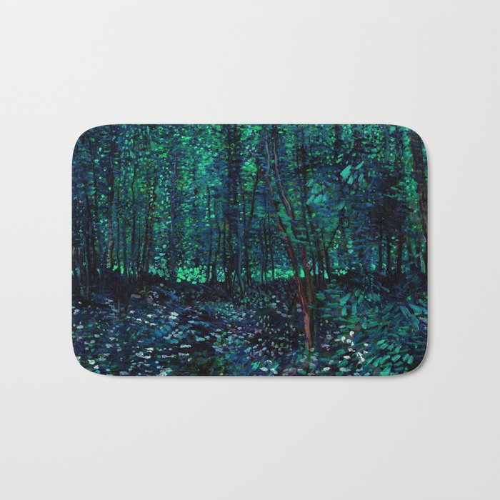 Vincent Van Gogh Trees & Underwood Teal Green Bath Mat