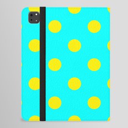 Amazing Blue Yellow Polka Dot Pattern iPad Folio Case